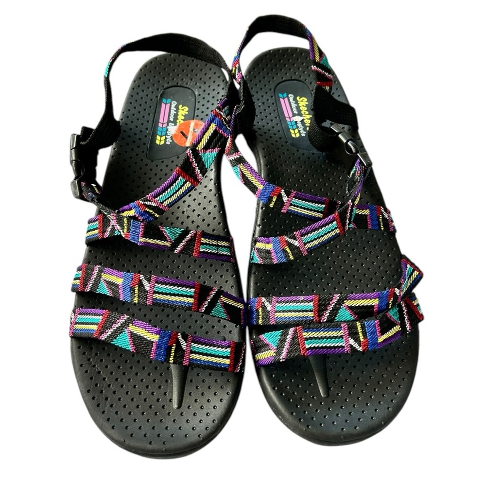 Skechers Black Multicolor Sandals